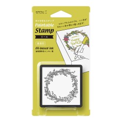 Midori Paintable Stamp Pre-inked | Wreath