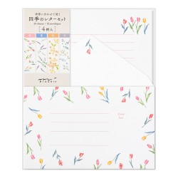 Midori Letter Set Four Seasons | Seasonal Flowers