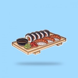 Paw Generation Enamel Pin Sushi
