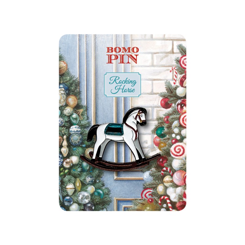 Bomo Art Pin Christmas Rocking Horse