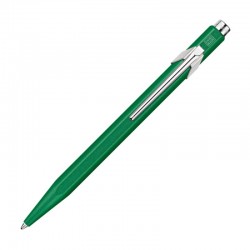 Długopis o zielonej, metalicznej powierzchni.