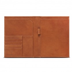 Leather case with eight addictional pockets.