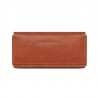 Leather pencil case with snap closure.