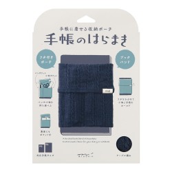 Midori Knitted book hand with pockets | Navy Blue