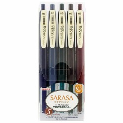 Zestaw długopisów żelowych SARASA Zebra | Vintage Color 5 szt.