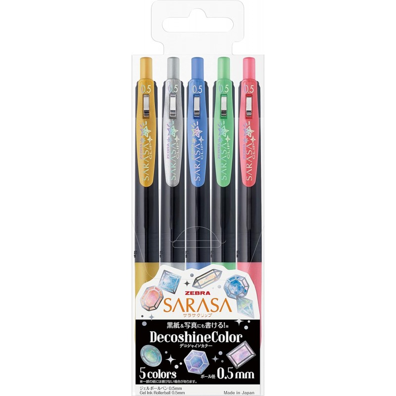 Zebra Clip Gel Retractable Stick SARASA 5 pcs. | DecoshineColor