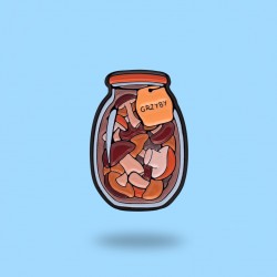 Paw Generation Enamel Pin | Mushrooms in a jar