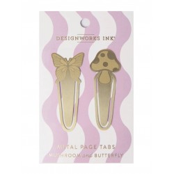 Brass Page Tabs | Mushroom and Butterfly