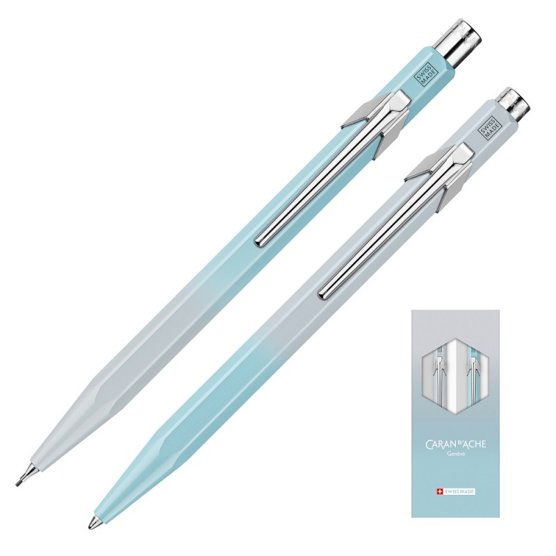 Caran d'Ache Blue Lagoon Set 849 Ballpoint Pen + 844 Mechanical Pencil | Limited Edition