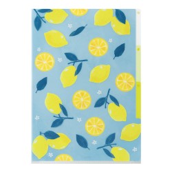 Midori 3-Pocket Clear Folder A4 | Lemon