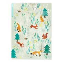 Midori 3-Pocket Clear Folder A4 | Nordic Animals