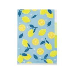 Midori 3-Pocket Clear Folder A5  | Lemon