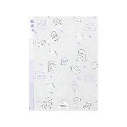 Midori 3-Pocket Clear Folder A5 | Ghost