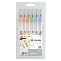Kuretake Clean Color Dot Single Pen Set - 6 colors Mild Colors