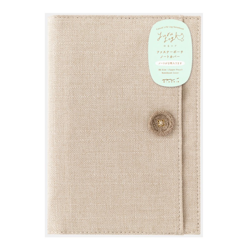 Midori Yuru Log Cloth Cover B6 | Beige