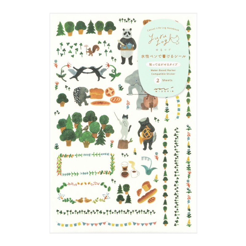 Midori Yuru Log Sticker | Forest Animal