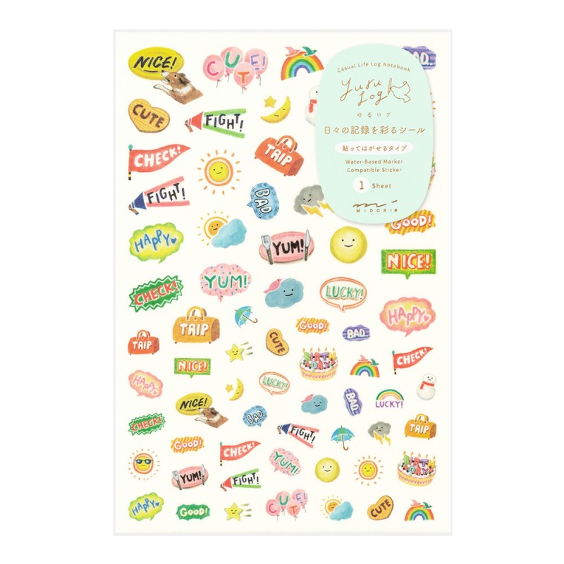 Midori Stickers Yuru Log | Feeling