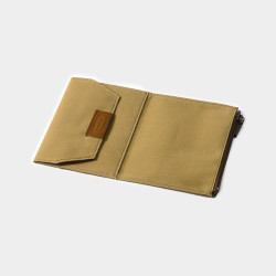 Traveler's Notebook Passport Size Cotton Zipper Case| Beige