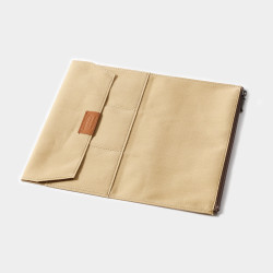 Traveler's Notebook Cotton Zipper Case | Beige