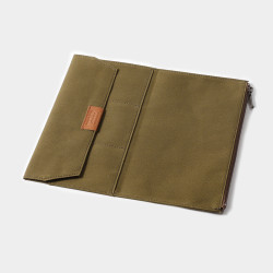 Traveler's Notebook Cotton Zipper Case | Olive