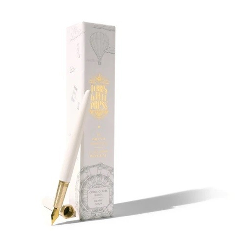 Ferris Wheel Press The Brush Fountain Pen Creme Glace White - Gold Plated Nib