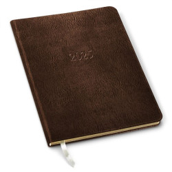 Gallery Leather Large Weekly Leather Planner 2025  | Metallic Bronze