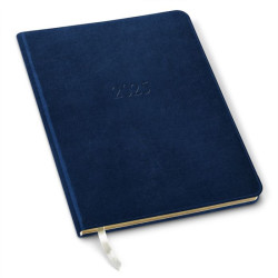 Gallery Leather Large Weekly Leather Planner 2025  | Acadia Navy