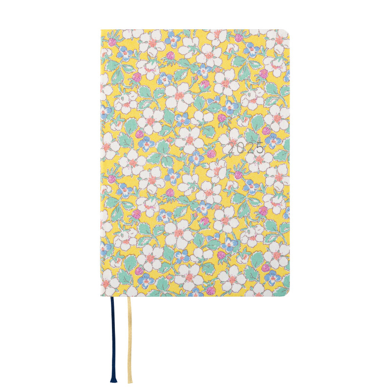 Kalendarz dzienny 2025 Hobonichi Hon A6 | Liberty Fabrics: Paysanne Blossom | Edycja angielska