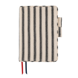 Okładka na kalendarz Hobonichi Techo A6 | Lined Fabric: Herringbone (Ivory x Black)