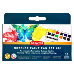 Derwent Inktense Paint Pan Set | 12 Colours