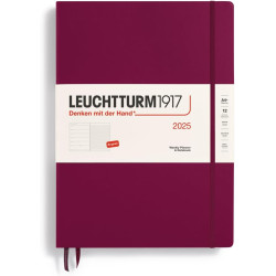 Leuchtturm1917 Horizontal Weekly Planner 2025 Master A4+ | Port Red