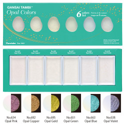 Farby akwarelowe Kuretake Gansai Tambi Opal Colors 6 sztuk