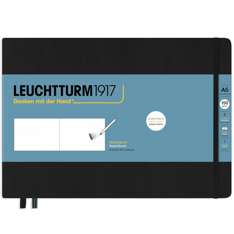 Leuchtturm1917 Horizontal Sketchbook A5 | Black