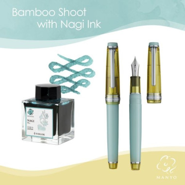 Sailor Pro Gear Slim Manyo 3 Set | Bamboo Shoot 14k