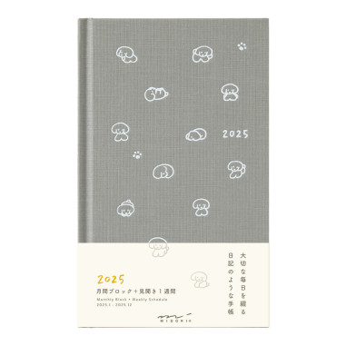 Kalendarz Midori Diary Book Type B6 2025 | Szary z Psami