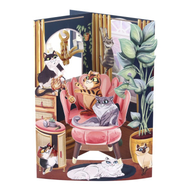 Santoro Greeting Card Swing Cards | Lounging Cats