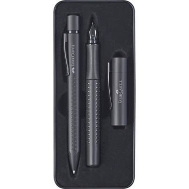 Faber-Castell Grip 2011 All Black gift set - fountain pen and ballpoint pen