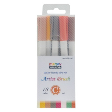 Marvy Uchida Japanese brush pen set | 18 colors