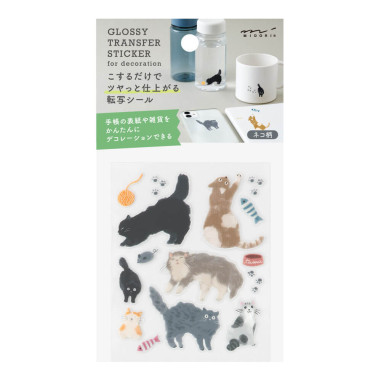 Midori Glossy Transfer Sticker for decorations | Cat