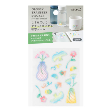 Midori Glossy Transfer Sticker for decorations | Flower Vase