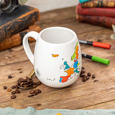 Ceramic mug for coloring | Europe Map