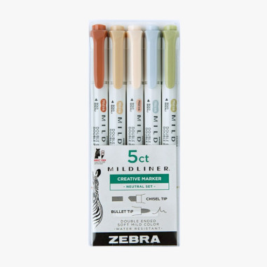 Zebra MILDLINER Double Ended Highlighter 5 pcs. | Neutral